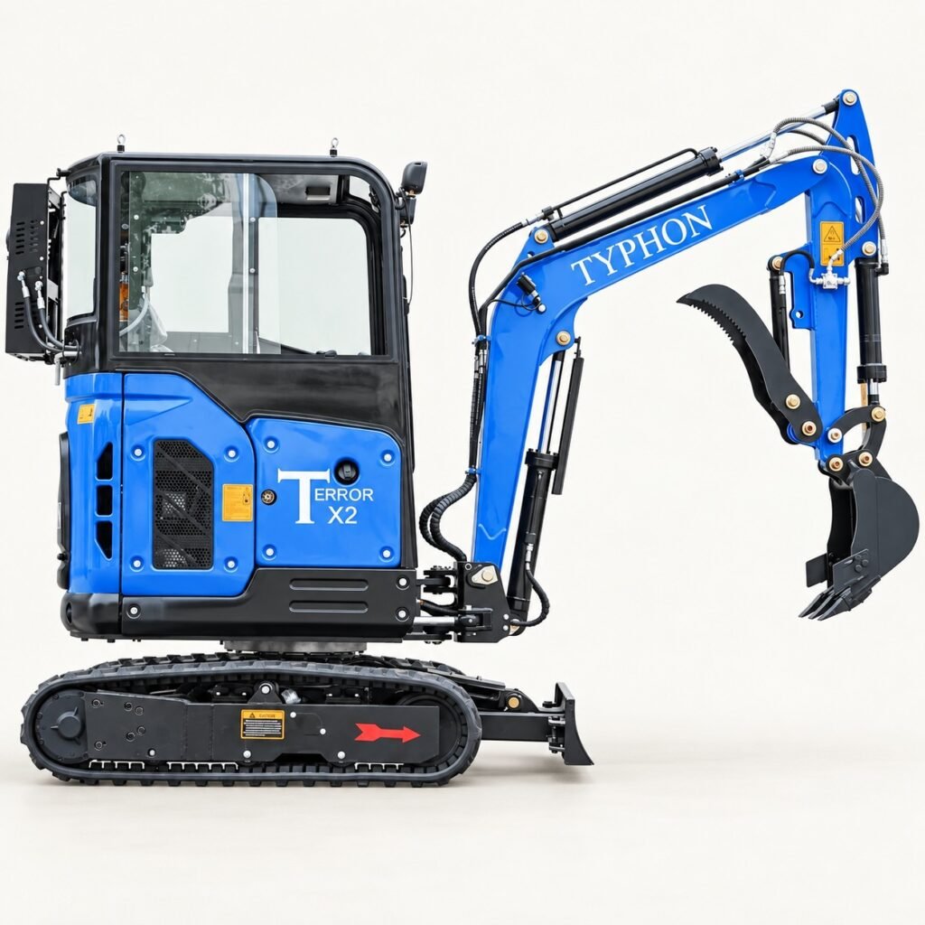 TERROR X2 Mini Excavator on a warm studio background
