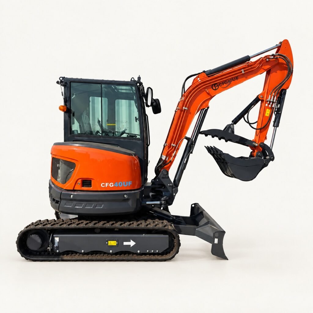 CFG-40UF Cab Excavator on a warm studio background